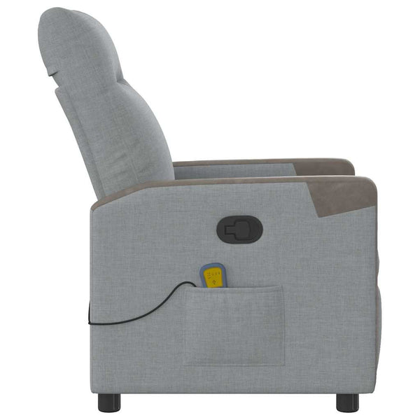 Massagesessel Hellgrau Stoff