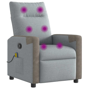 Massagesessel Hellgrau Stoff