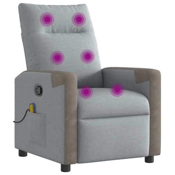 Massagesessel Hellgrau Stoff