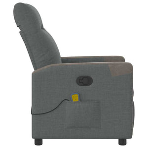 vidaXL Massage Recliner Dark Gray Fabric