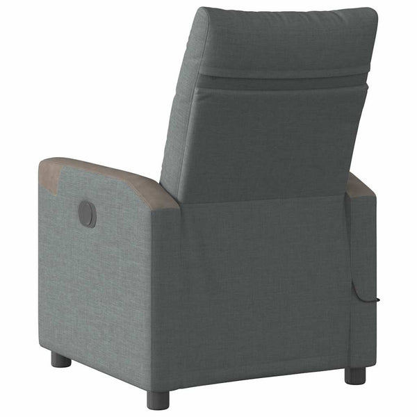 vidaXL Massage Recliner Dark Gray Fabric