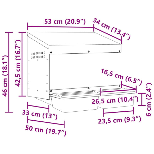 Hühner Nistkasten – 2 Fächer, Wandmontage