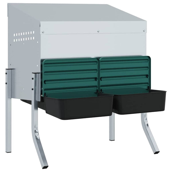 vidaXL Nichoir de poules 2 compartiments avec pieds Acier galvanisé