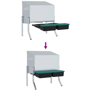 vidaXL Nichoir de poules 2 compartiments avec pieds Acier galvanisé