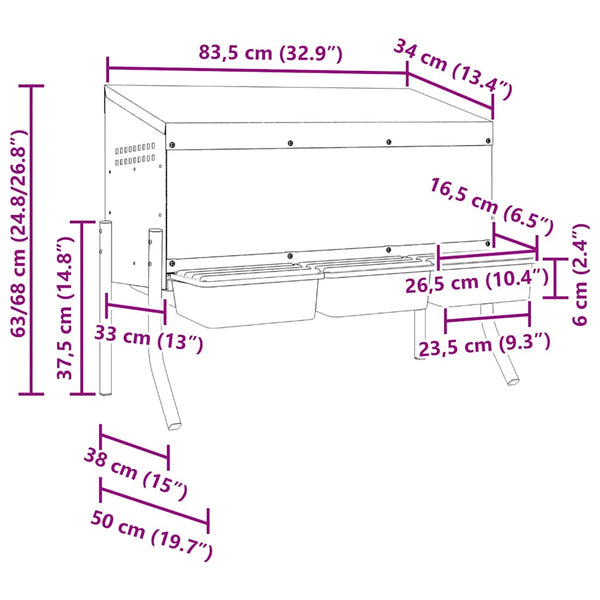 Hühnernistkasten mit 3 Fächern