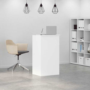 vidaXL Comptoir de réception blanc 55 x 50 x 103,5 cm Bois d'ingénierie