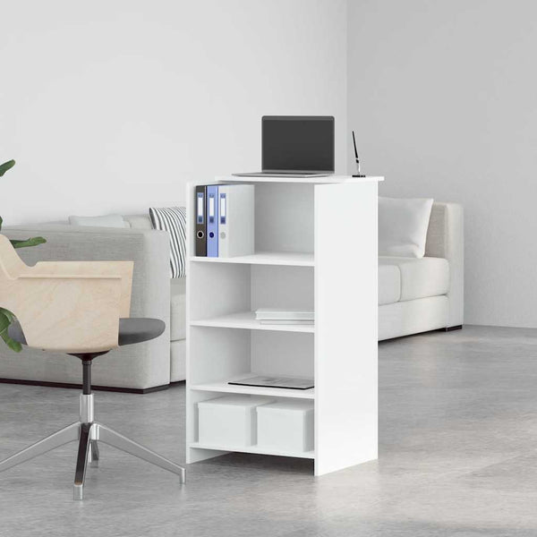 vidaXL Comptoir de réception blanc 55 x 50 x 103,5 cm Bois d'ingénierie
