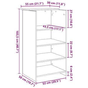 vidaXL Comptoir de réception blanc 55 x 50 x 103,5 cm Bois d'ingénierie
