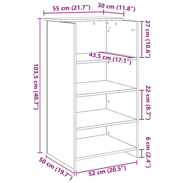 vidaXL Comptoir de réception blanc 55 x 50 x 103,5 cm Bois d'ingénierie