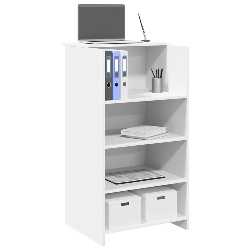 vidaXL Reception Desk White 55 x 50 x 103.5 cm Engineered Wood