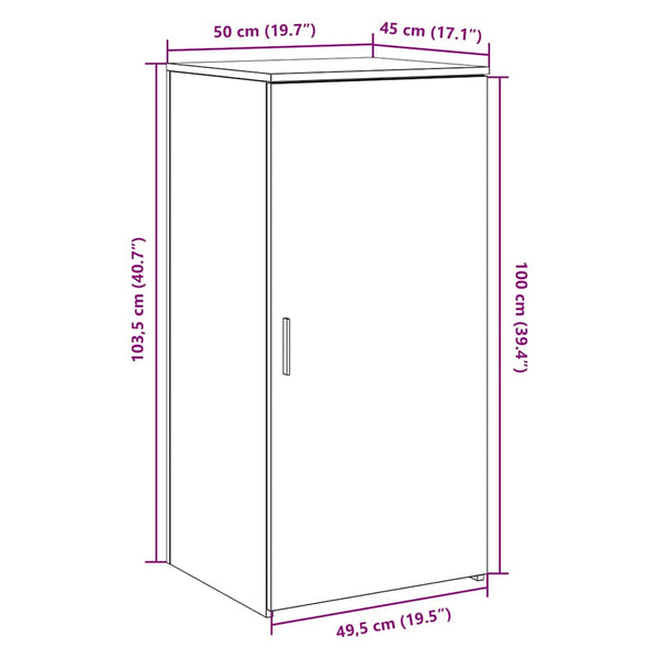 Lagerschrank Betongrau 50x45x103,5 cm