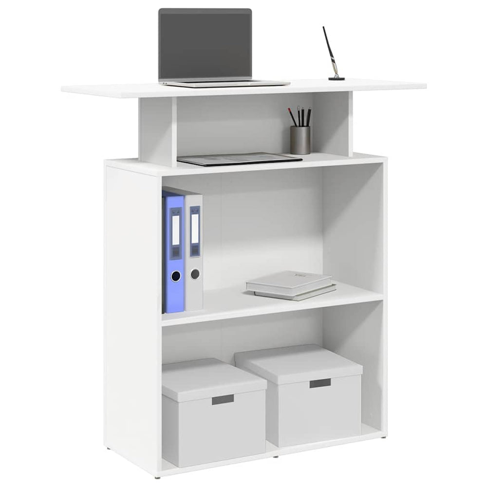 vidaXL Reception Desk White 100 x 40 x 104 cm Engineered Wood