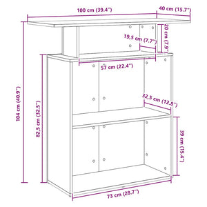 Schwarzer Empfangstresen 100cm