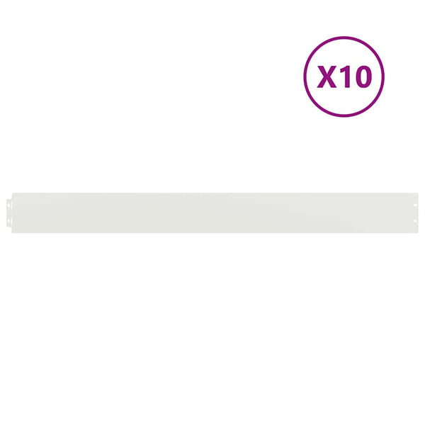 Weiße Rasenkanten Stahl 10er Set, 103cm