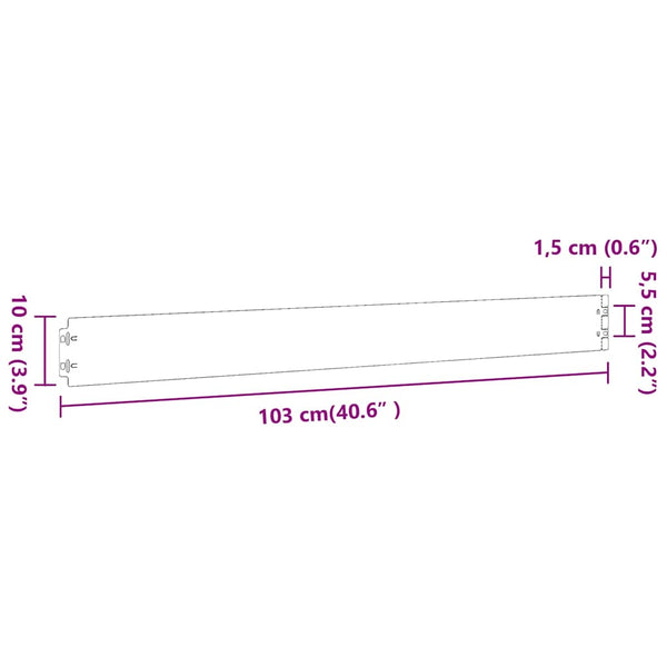 Weiße Rasenkanten Stahl 10er Set, 103cm