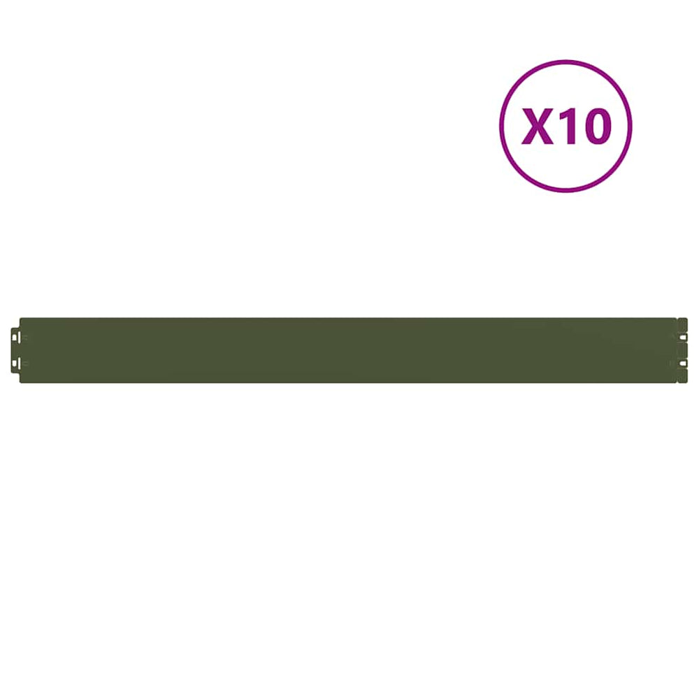 Olivgrüne Rasenkanten, 10er-Set, 103cm