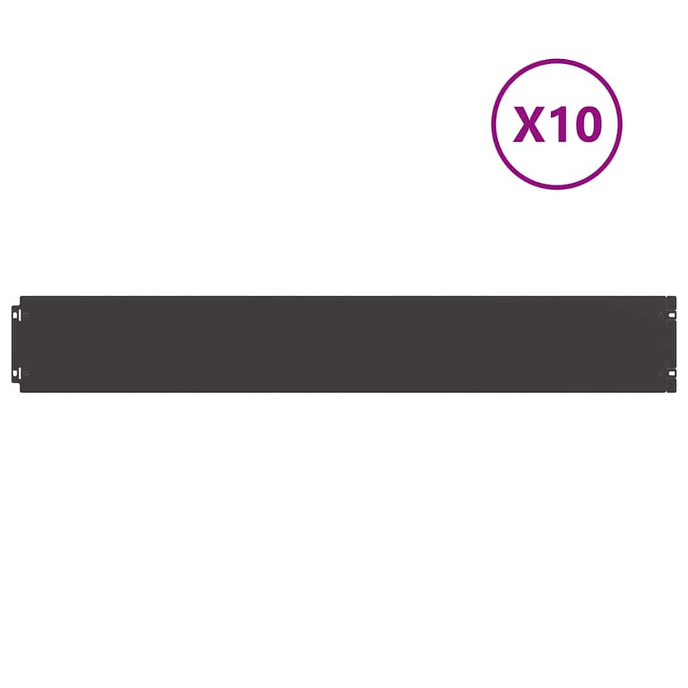 Schwarze Rasenkanten, 10er-Set, Stahl