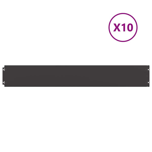 Schwarze Rasenkanten, 10er-Set, Stahl