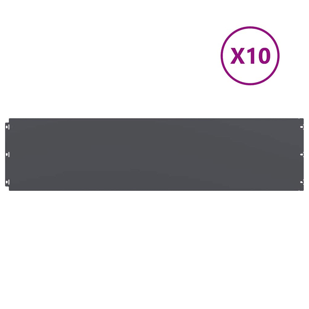 Anthrazit Rasenkanten Stahl 10er Set 25x103 cm