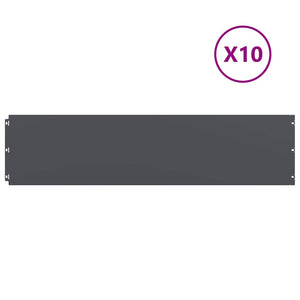 Anthrazit Rasenkanten Stahl 10er Set 25x103 cm