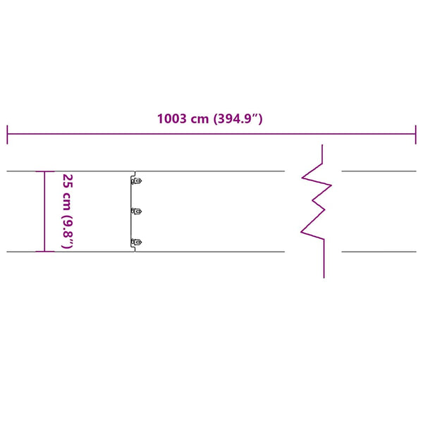 Anthrazit Rasenkanten Stahl 10er Set 25x103 cm