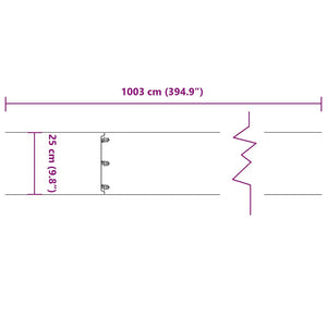 Olivgrüne Rasenkanten, 10er Set, 25x103 cm