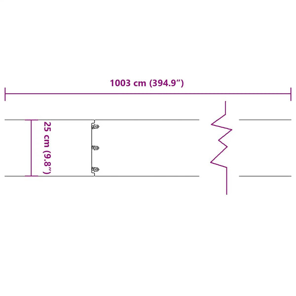 Olivgrüne Rasenkanten, 10er Set, 25x103 cm