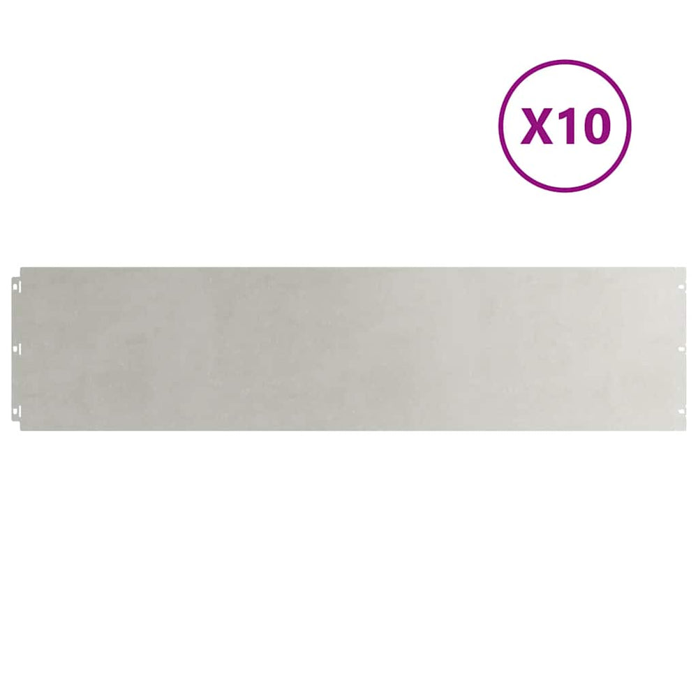 vidaXL Lawn Edging 10 pcs. 25x103 cm Stainless Steel