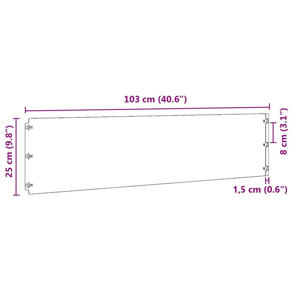 Edelstahl Rasenkanten 10er Set, 25x103cm