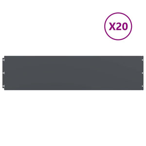 Anthrazit Rasenkanten Stahl 20 Stk. 25x103 cm