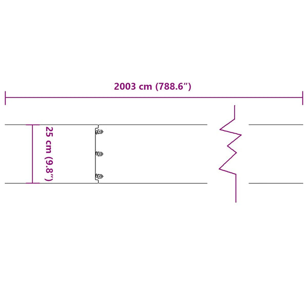 Anthrazit Rasenkanten Stahl 20 Stk. 25x103 cm