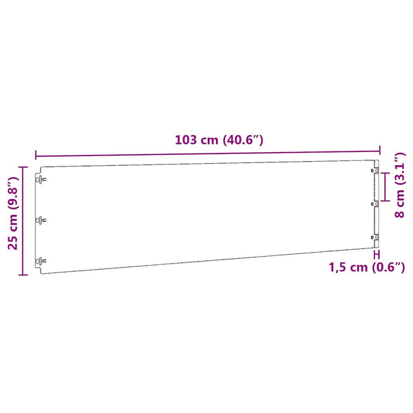 Olivgrüne Rasenkanten, 20 Stk., 25x103 cm