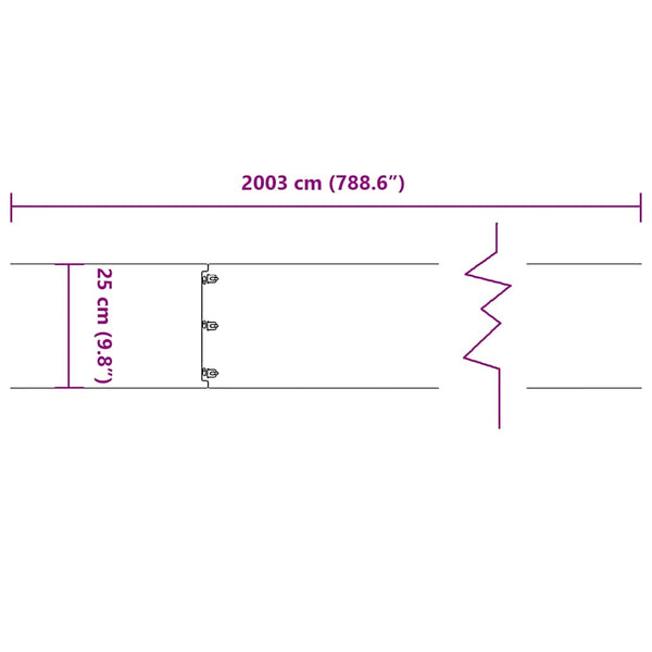 Olivgrüne Rasenkanten, 20 Stk., 25x103 cm