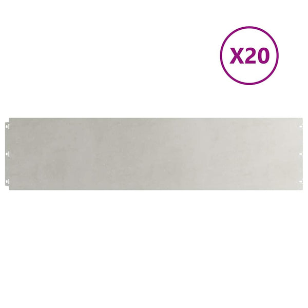 Edelstahl Rasenkanten 20 Stk. 25x103 cm