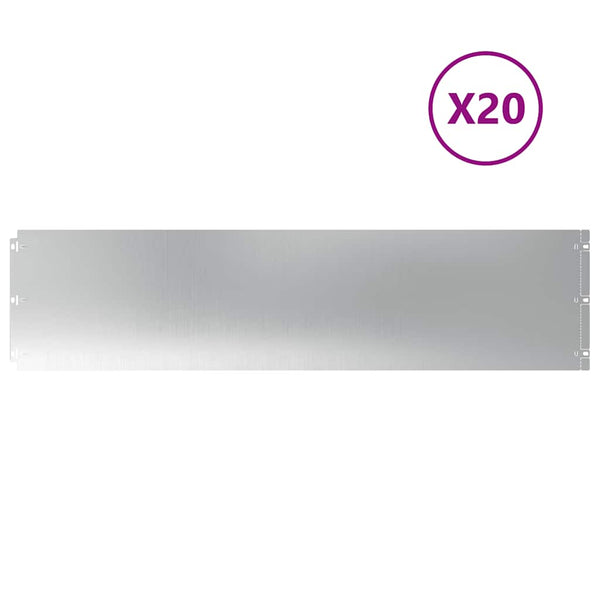 Verzinkte Rasenkanten Stahl 20 Stk. 25x103 cm