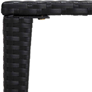 Garten Satztische 3er Set Schwarz Rattan