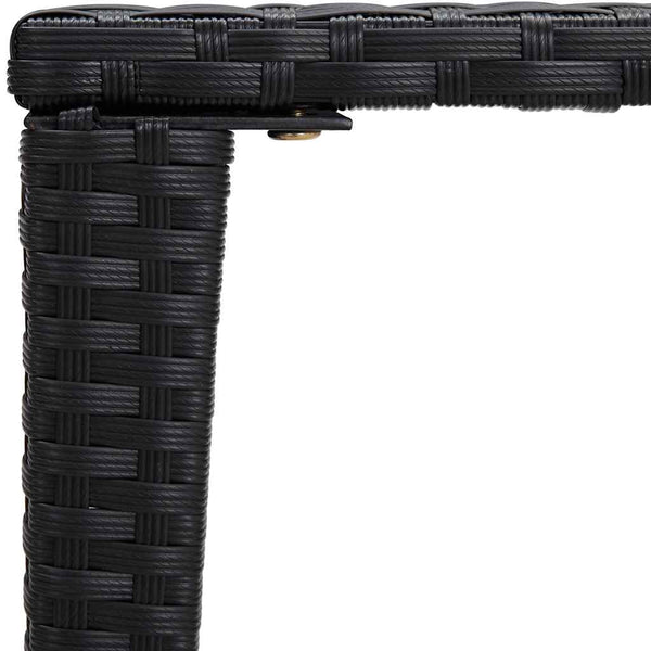 Garten Satztische 3er Set Schwarz Rattan