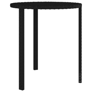 Garten Beistelltische 3er Set Poly Rattan Schwarz