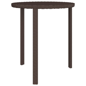 3er Set Garten Beistelltische Braun Rattan