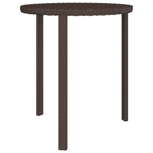 3er Set Garten Beistelltische Braun Rattan