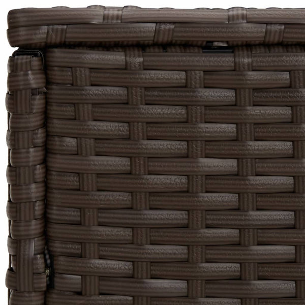 3er Set Garten Beistelltische Braun Rattan
