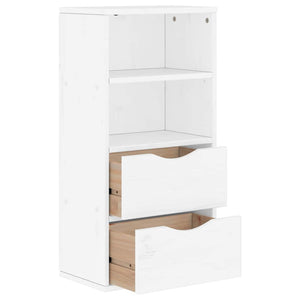 Weißer Kiefer Beistellschrank mit Schubladen