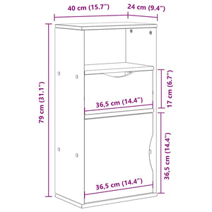vidaXL Armoirette à tiroir ODDA 40x24x79cm Bois de pin massif