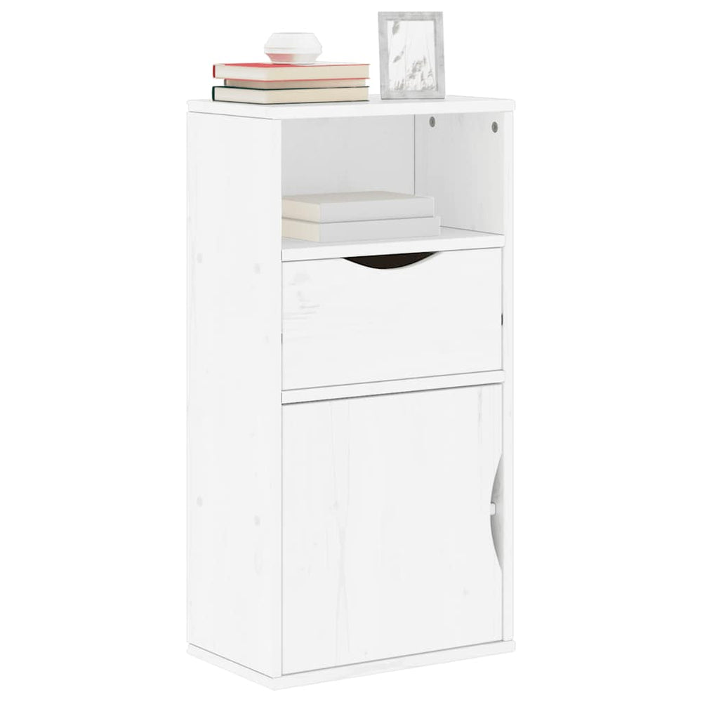 vidaXL Sideboard with Drawer ODDA White Solid Pine Wood