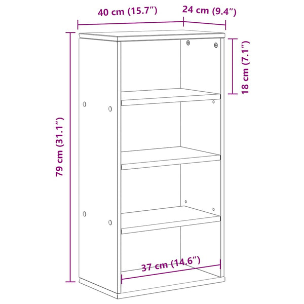Kiefer Beistellschrank ODDA 40x24x79cm
