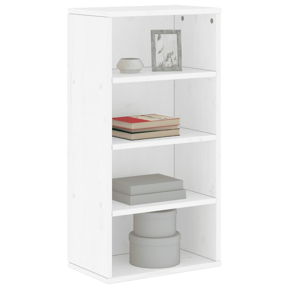 Weißer Beistellschrank ODDA Kiefer Massivholz