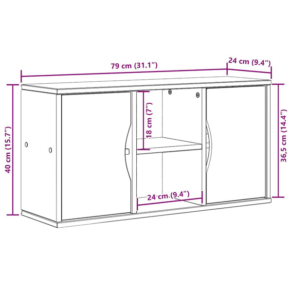 Massivholz TV-Schrank Kiefer 79x24x40 cm