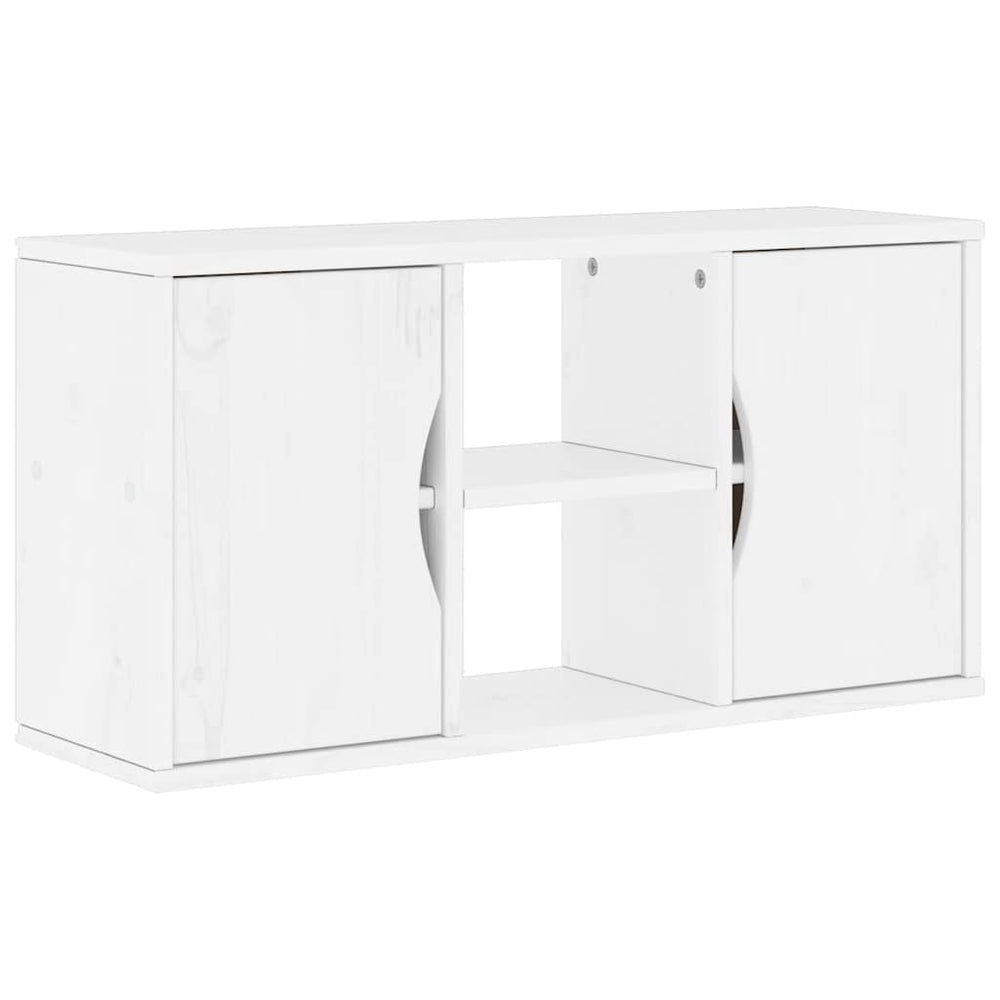Weißer TV-Schrank Kiefer Massivholz 79cm