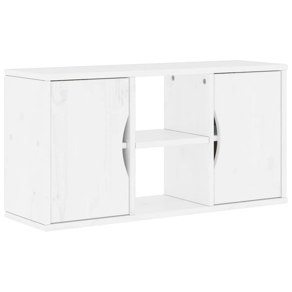 Weißer TV-Schrank Kiefer Massivholz 79cm