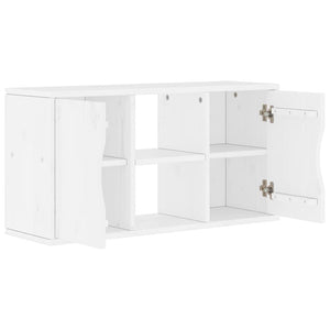 Weißer TV-Schrank Kiefer Massivholz 79cm